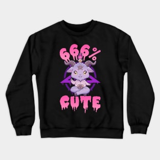 666% Cute - Satanic Chibi Anime Kawaii Baphomet Crewneck Sweatshirt